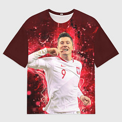 Футболка оверсайз мужская Lewandowski Левандовски 9, цвет: 3D-принт