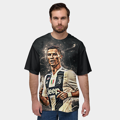Мужская футболка оверсайз Криштиану Роналду Ювентус / 3D-принт – фото 3