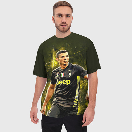 Мужская футболка оверсайз Cristiano Ronaldo Juventus / 3D-принт – фото 3