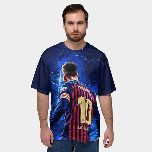 Мужская футболка оверсайз Leo Messi Лео Месси 10 / 3D-принт – фото 3