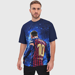 Футболка оверсайз мужская Leo Messi Лео Месси 10, цвет: 3D-принт — фото 2