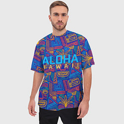 Футболка оверсайз мужская ALOHA HAWAII АЛОХА ГАВАЙИ, цвет: 3D-принт — фото 2