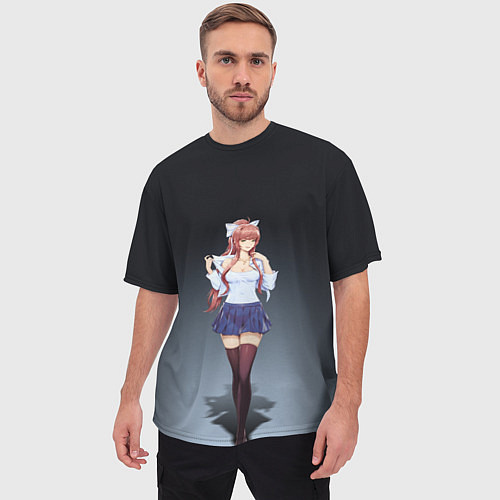 Мужская футболка оверсайз Doki Doki Literature Club Monika Z / 3D-принт – фото 3