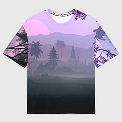 Футболка оверсайз мужская Forest at sunset, цвет: 3D-принт