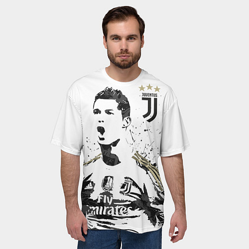 Мужская футболка оверсайз Криштиану Роналду - ФК Ювентус / 3D-принт – фото 3