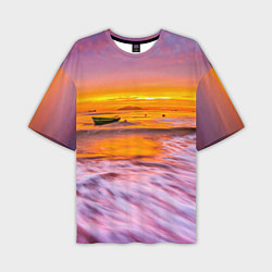 Мужская футболка оверсайз Закат на пляже