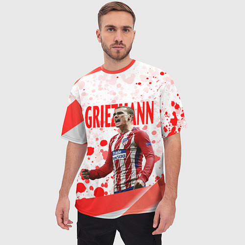 Мужская футболка оверсайз Антуан Гризманн Antoine Griezmann спина Z / 3D-принт – фото 3