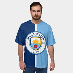 Футболка оверсайз мужская МАНЧЕСТЕР СИТИ MANCHESTER, цвет: 3D-принт — фото 2