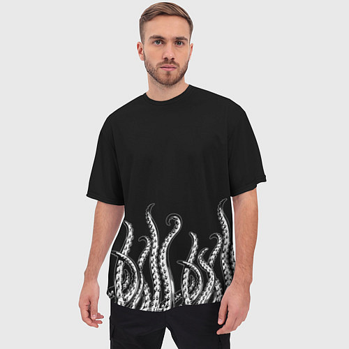Мужская футболка оверсайз Octopus Щупальца / 3D-принт – фото 3