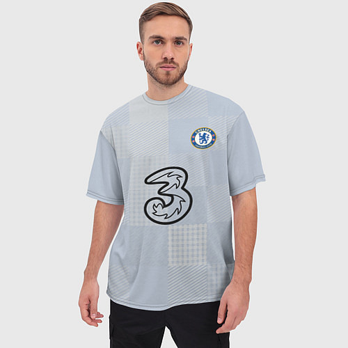Мужская футболка оверсайз FC Chelsea Goalkeeper Stadium 202122 / 3D-принт – фото 3