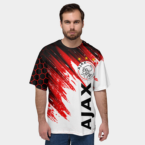 Мужская футболка оверсайз FC AJAX AMSTERDAM ФК АЯКС / 3D-принт – фото 3