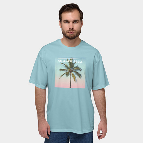 Мужская футболка оверсайз Летние ощущения / 3D-принт – фото 3