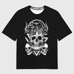 Футболка оверсайз мужская Черепа и Вороны Skulls Raven, цвет: 3D-принт