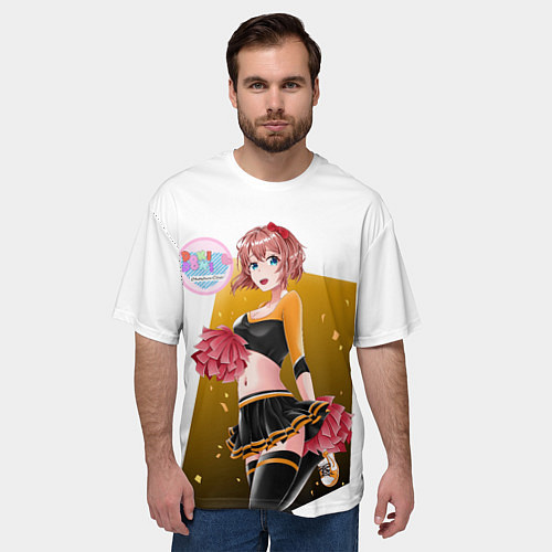 Мужская футболка оверсайз Saeri Doki Doki LiteratureClub / 3D-принт – фото 3