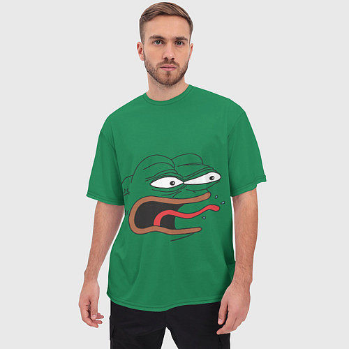 Мужская футболка оверсайз Pepe skin / 3D-принт – фото 3
