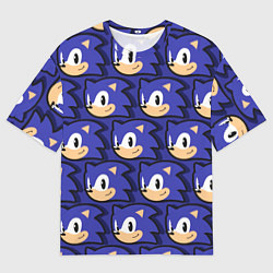 Мужская футболка оверсайз Sonic pattern