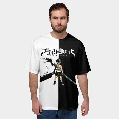 Мужская футболка оверсайз Чёрный Аста vs Аста Чёрный клевер / 3D-принт – фото 3