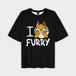 Футболка оверсайз мужская I love furry, цвет: 3D-принт