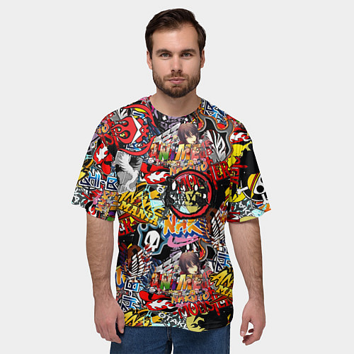 Мужская футболка оверсайз Логотипы Аниме Мультиков / 3D-принт – фото 3