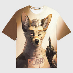 Футболка оверсайз мужская Furry jackal, цвет: 3D-принт