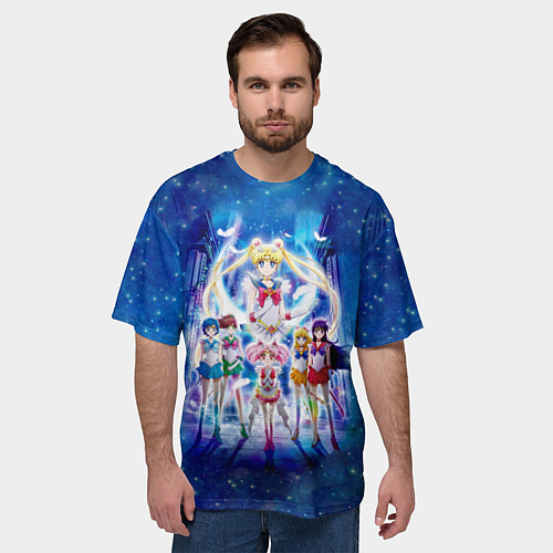 Мужская футболка оверсайз Вечная Сейлор Мун Netflix 2021 / 3D-принт – фото 3