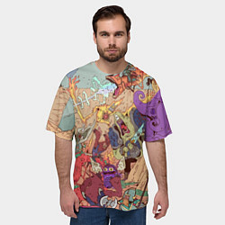 Футболка оверсайз мужская MONSTER WAR СЮРРЕАЛИЗМ, цвет: 3D-принт — фото 2