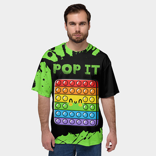 Мужская футболка оверсайз Поп Ит Симпл Димпл - Краска / 3D-принт – фото 3