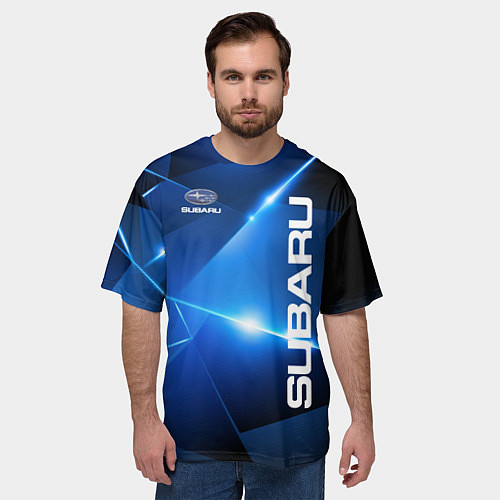 Мужская футболка оверсайз Subaru / 3D-принт – фото 3