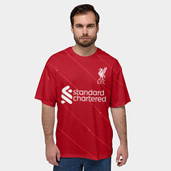 Футболка оверсайз мужская Салах Ливерпуль форма 202122, цвет: 3D-принт — фото 2