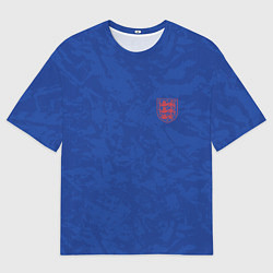Футболка оверсайз мужская Выездная форма Сборной Англии, цвет: 3D-принт