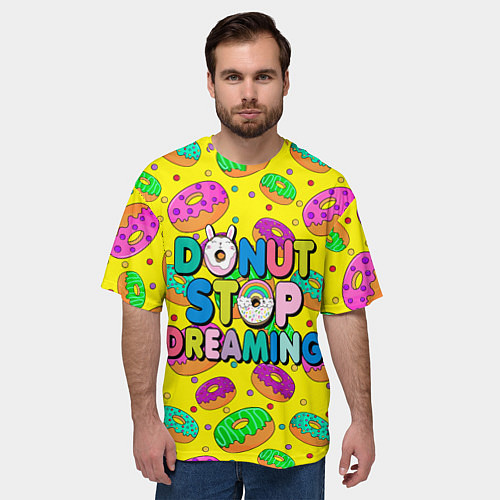 Мужская футболка оверсайз DONUTS / 3D-принт – фото 3