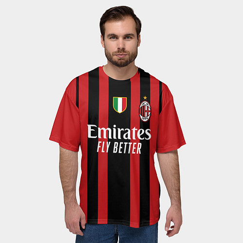Мужская футболка оверсайз Ибрагимович Милан 20212022 / 3D-принт – фото 3
