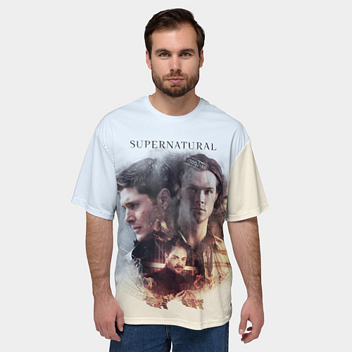 Мужская футболка оверсайз Supernatural / 3D-принт – фото 3