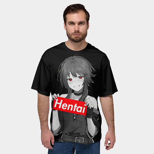 Мужская футболка оверсайз Megumin Hentai / 3D-принт – фото 3