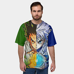 Футболка оверсайз мужская Киллуа золдик и Гон хантер, цвет: 3D-принт — фото 2