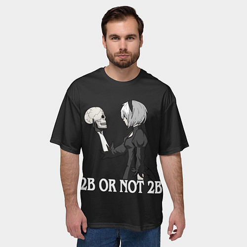 Мужская футболка оверсайз 2B OR NOT 2B / 3D-принт – фото 3