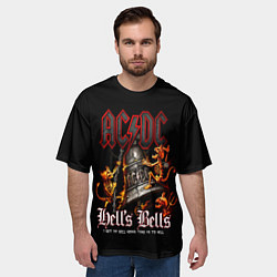 Футболка оверсайз мужская ACDC Hells Bells, цвет: 3D-принт — фото 2