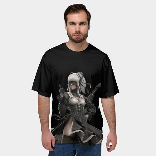 Мужская футболка оверсайз Nier: Automata / 3D-принт – фото 3