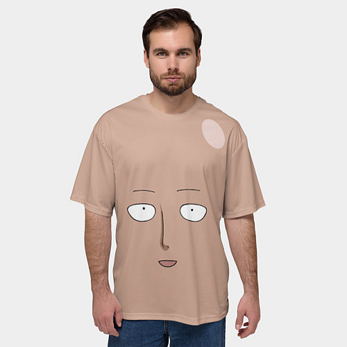 Мужская футболка оверсайз Сайтама One-Punch Man / 3D-принт – фото 3