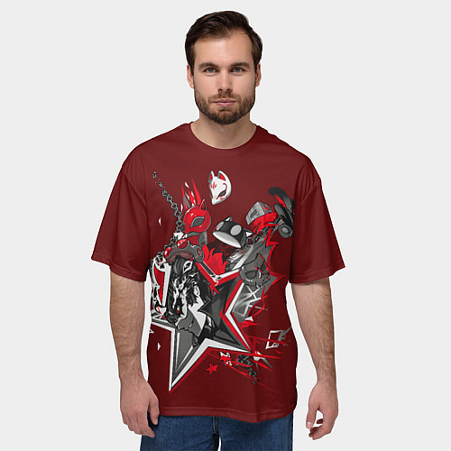 Мужская футболка оверсайз Mask of Ren / 3D-принт – фото 3