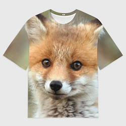 Футболка оверсайз мужская Миленький лисенок, цвет: 3D-принт