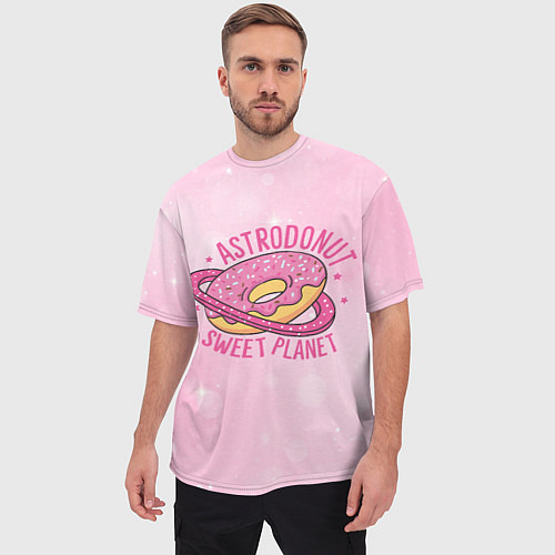 Мужская футболка оверсайз Планета Пончик / 3D-принт – фото 3