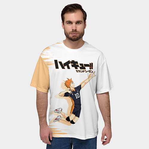 Мужская футболка оверсайз Шоё Хината Haikyuu!! / 3D-принт – фото 3