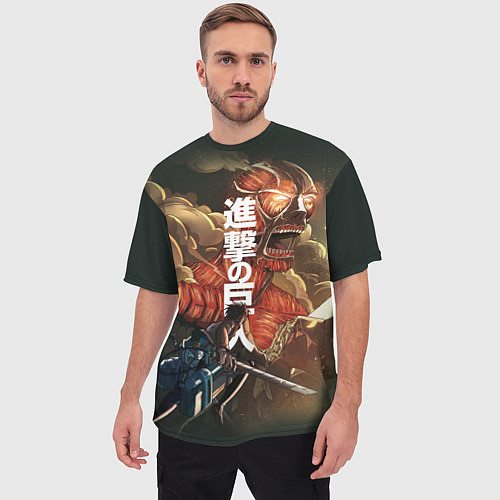 Мужская футболка оверсайз Shingeki No Kyojin Леви Аккерман / 3D-принт – фото 3