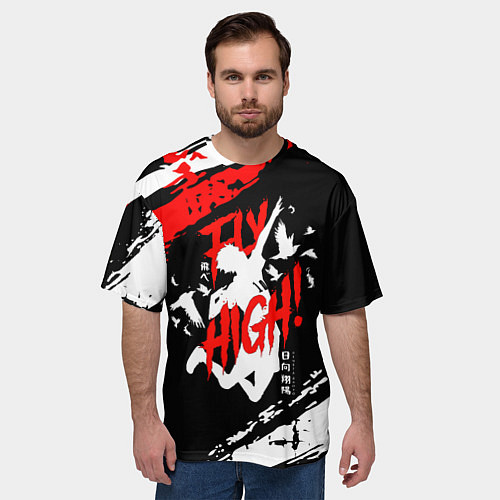 Мужская футболка оверсайз FLY HIGH! Haikyu!! / 3D-принт – фото 3