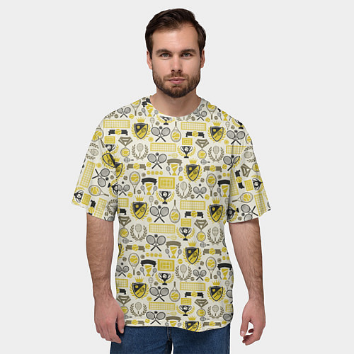 Мужская футболка оверсайз Кубок Дэвиса / 3D-принт – фото 3