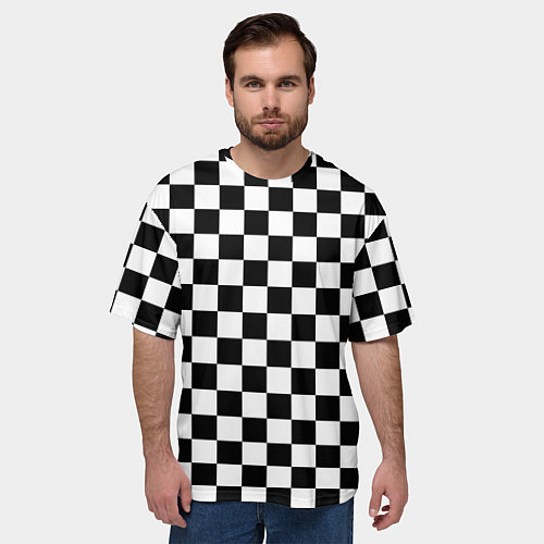 Мужская футболка оверсайз Шахматист / 3D-принт – фото 3