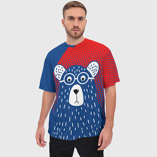 Мужская футболка оверсайз Медведь / 3D-принт – фото 3