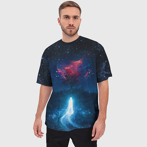 Мужская футболка оверсайз Душа идущая в космос Soul space Z / 3D-принт – фото 3