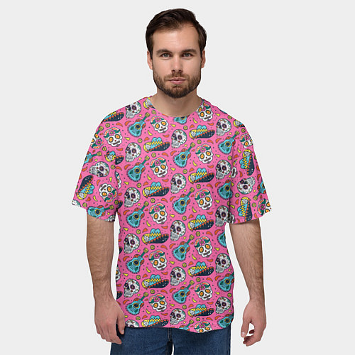 Мужская футболка оверсайз День мертвых / 3D-принт – фото 3